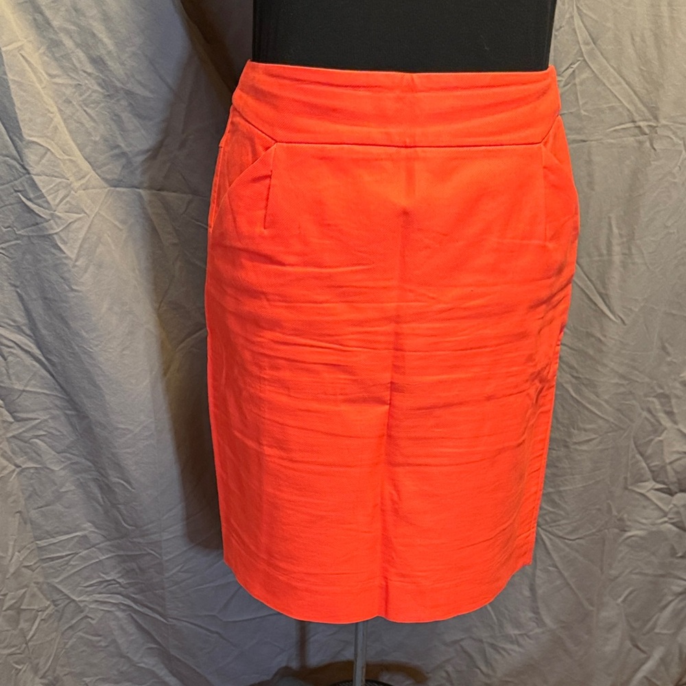 J. Crew Coral-Orange Pencil Skirt